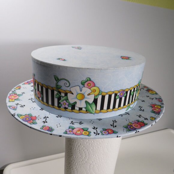 Mary Engelbreit Hat Gift Box Floral Blue & Pink - Picture 2 of 8